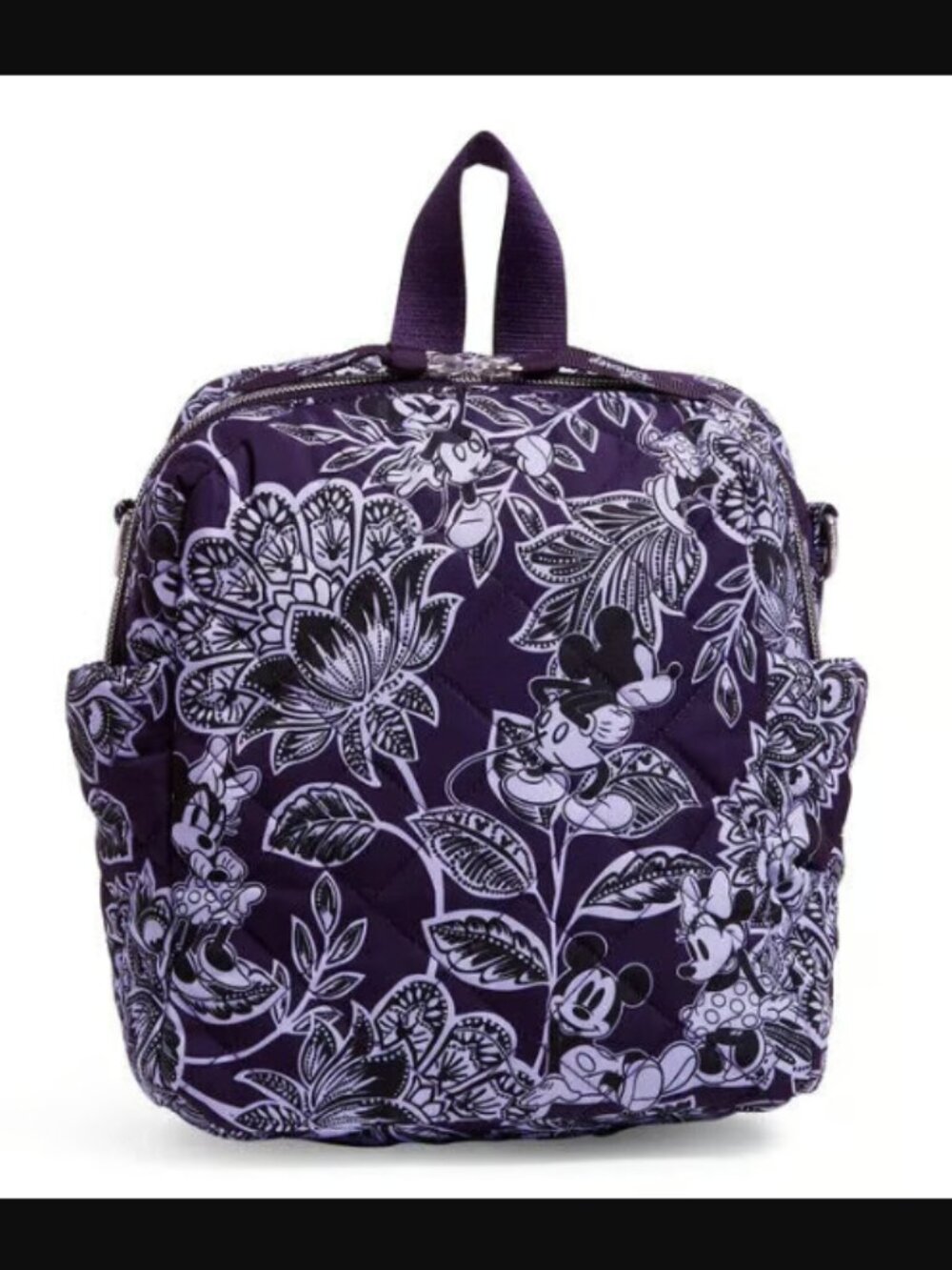 Vera Bradley x Disney Convertible Small Backpack Mickey & Minnie's Flirty Floral - Picture 2 of 8
